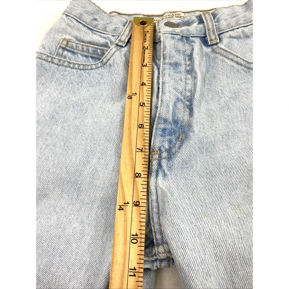 Vintage Guess Jeans Girls Sz 14 Light Wash Denim Straight Holes Distress Hi Rise